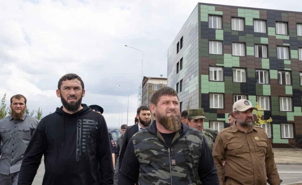 Ramzan Kadyrov and Magomed Daudov (nicknamed "Lord") at the military base in Khankala